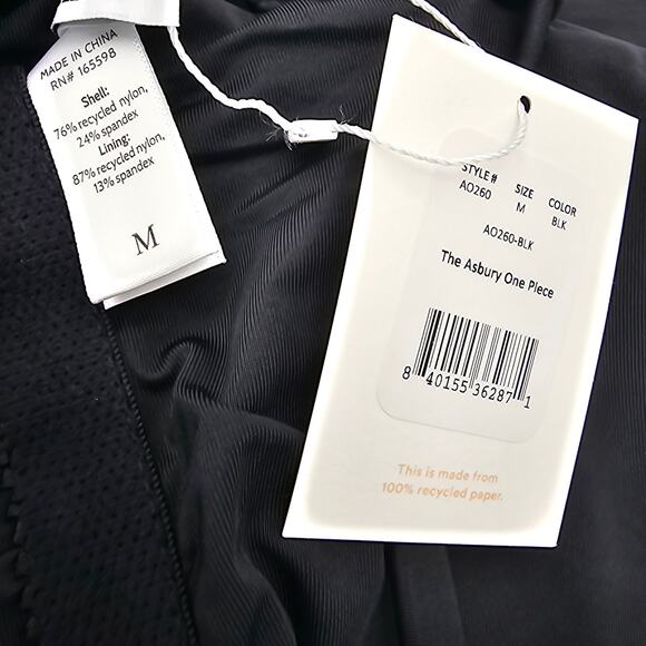 Andie Swim Womans size M The Asbury One Piece Swimsuit in Black High Neck NEW - Picture 7 of 8